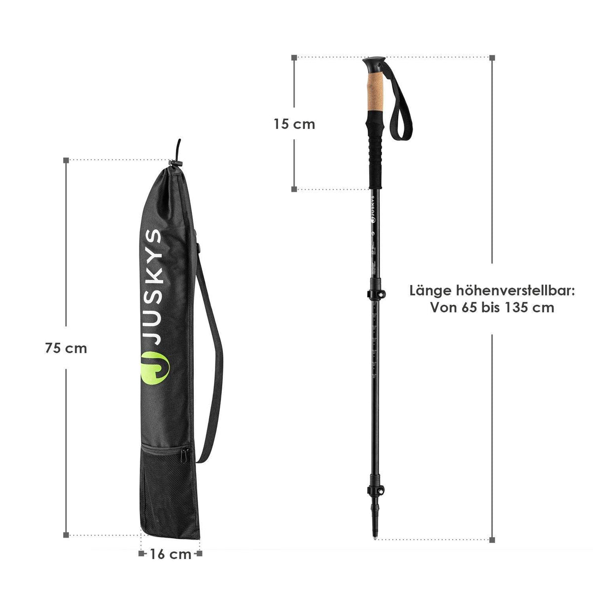 Nordic Walking Stöcke - Schwarz - Palo24
