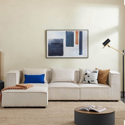 Modulares Sofa Domas L - 3 Sitzer Cord Beige - Palo24