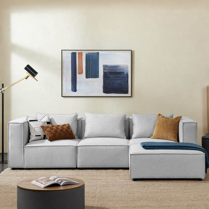 Modulares Sofa Domas L - 3 Sitzer Hellgrau - Palo24