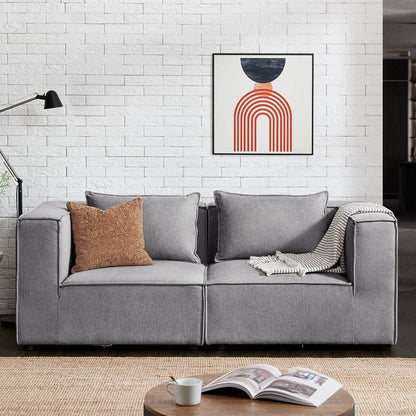 Modulares Sofa Domas S - 2 Sitzer Stoff Dunkelgrau - Palo24