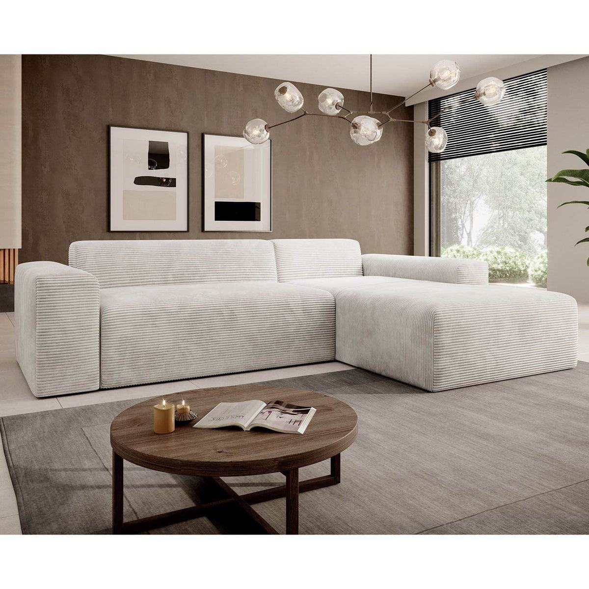Ecksofa Vals aus Stoff Beige - Palo24
