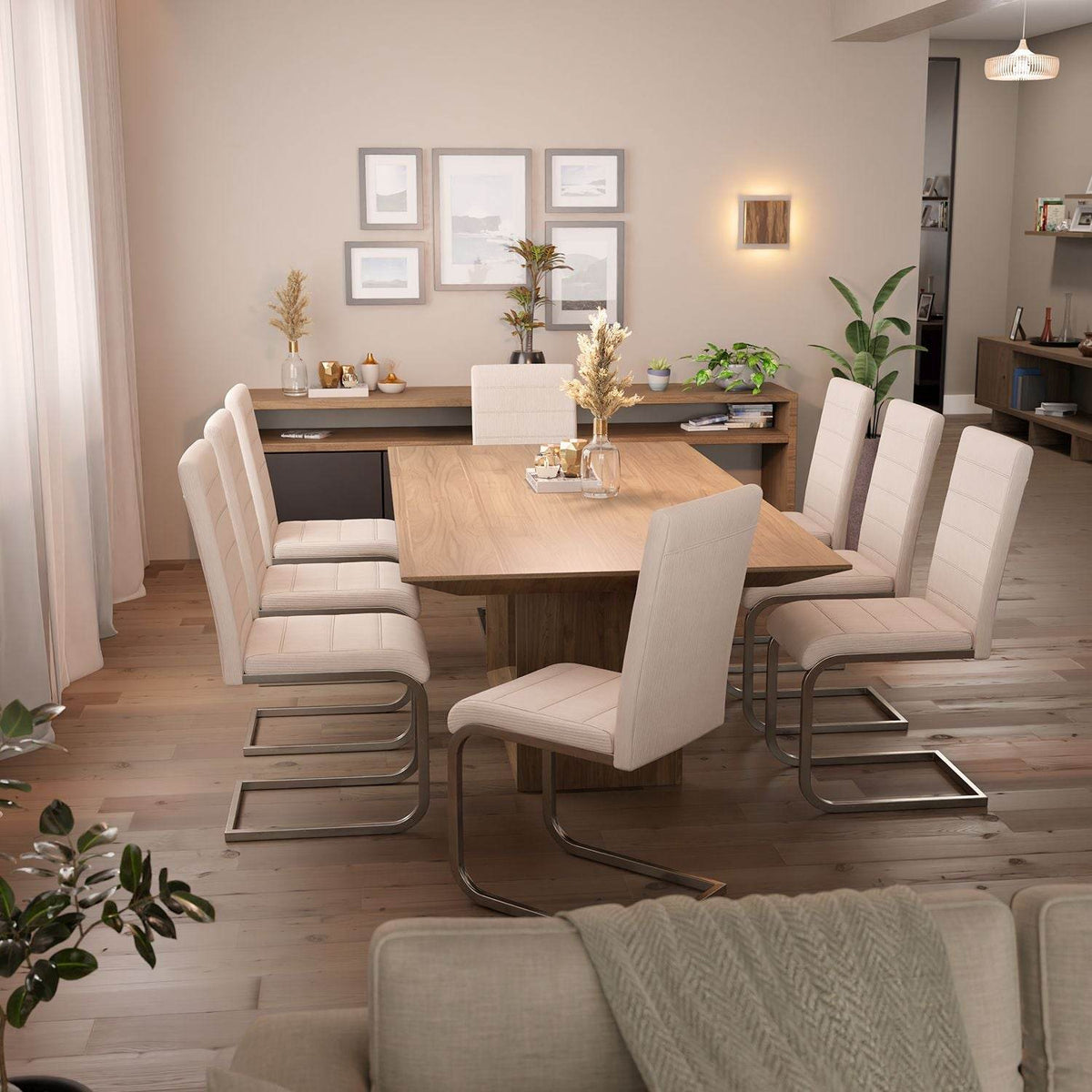 Freischwinger Stuhl Vegas 2er-Set Cord - Beige - Palo24