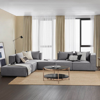 Modulares Sofa Domas XXL - Wohnlandschaft Dunkelgrau - Palo24
