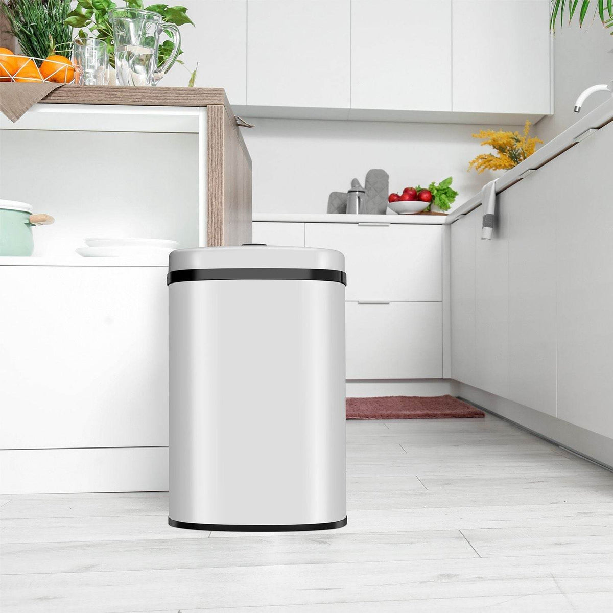 Automatischer Mülleimer mit Sensor - 50L Weiss - Palo24