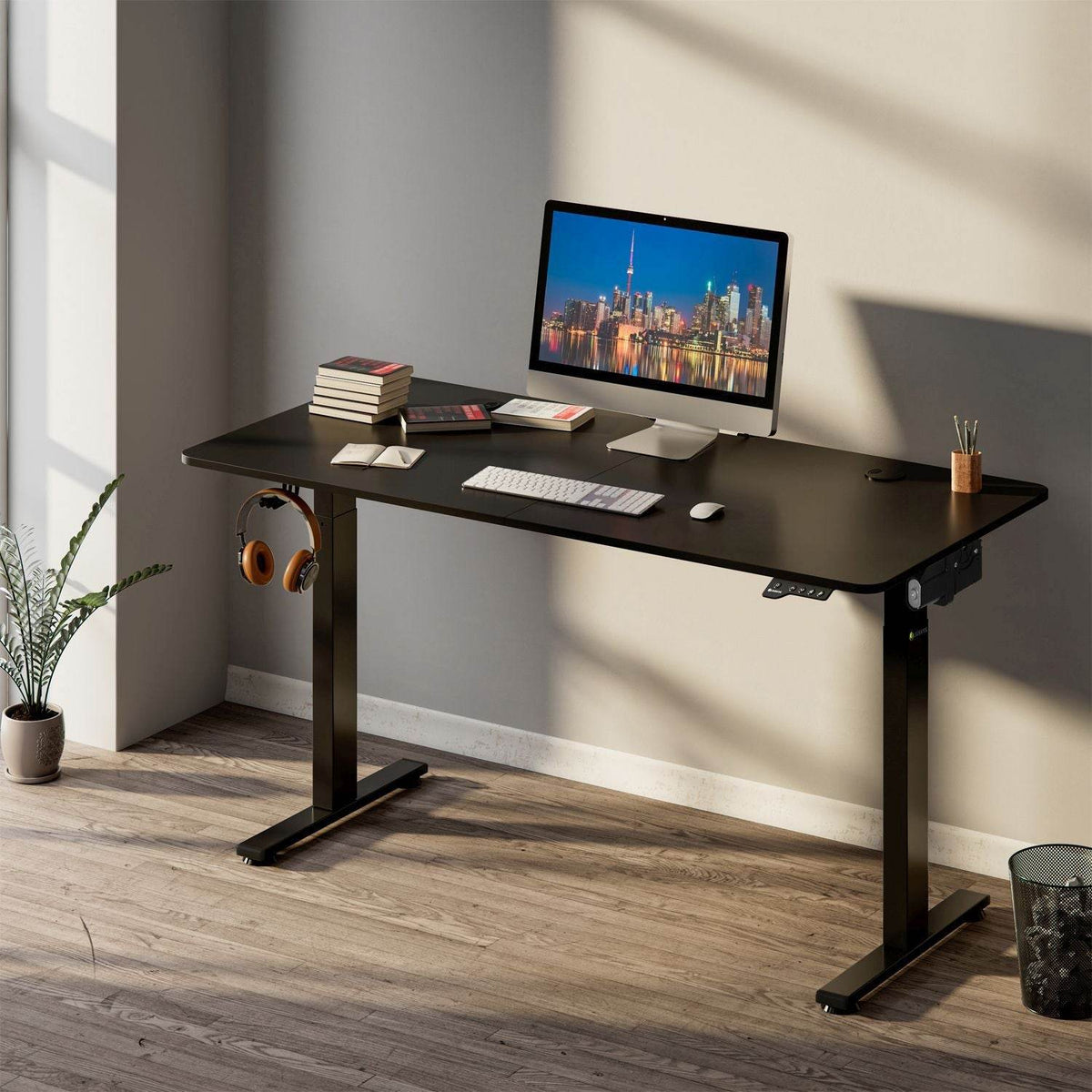 Elektrisch verstellbarer Schreibtisch 120x60 cm Schwarz - Palo24
