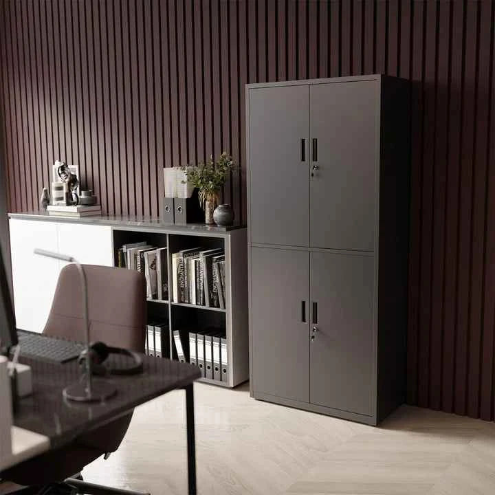 Aktenschrank Büroschrank aus Metall Schwarz