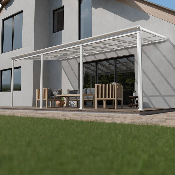 Terrassenüberdachung Terrassendach Borneo 6x3 m Weiss