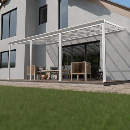 Terrassenüberdachung Terrassendach Borneo 6x3 m Weiss