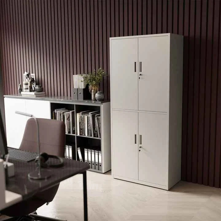 Aktenschrank Büroschrank aus Metall Hellgrau