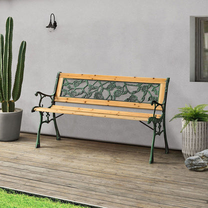 Panca da giardino 2 posti Venezia in legno verniciato e ghisa
