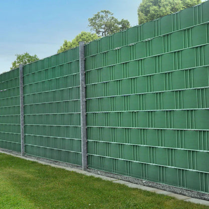 Panneau de clôture à bandes d'intimité en PVC vert, lot de 4