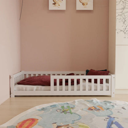 Kinderbett Naya 80x160 cm mit Lattenrost & Rausfallschutz - Weiss