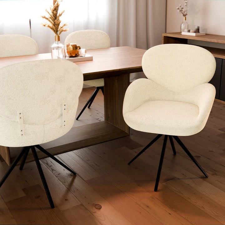 6er Esszimmerstuhl Drehstuhl Albano Creme