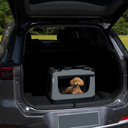 faltbare Hundetransportbox Lassie M Grau