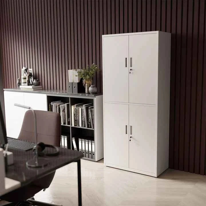 Aktenschrank Büroschrank aus Metall Weiss
