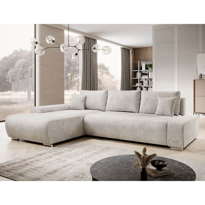 Sofa Iseo in L-Form mit Schlaffunktion Beige - Palo24