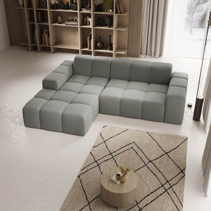 Sofa Merano Links - Boucle-Gewebe in Grau - Palo24