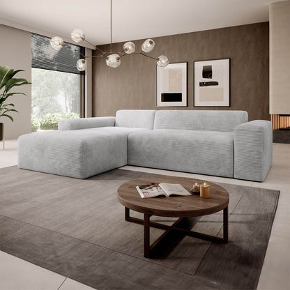 Sofa Vals Links mit PESO-Stoff - Hellgrau - Palo24