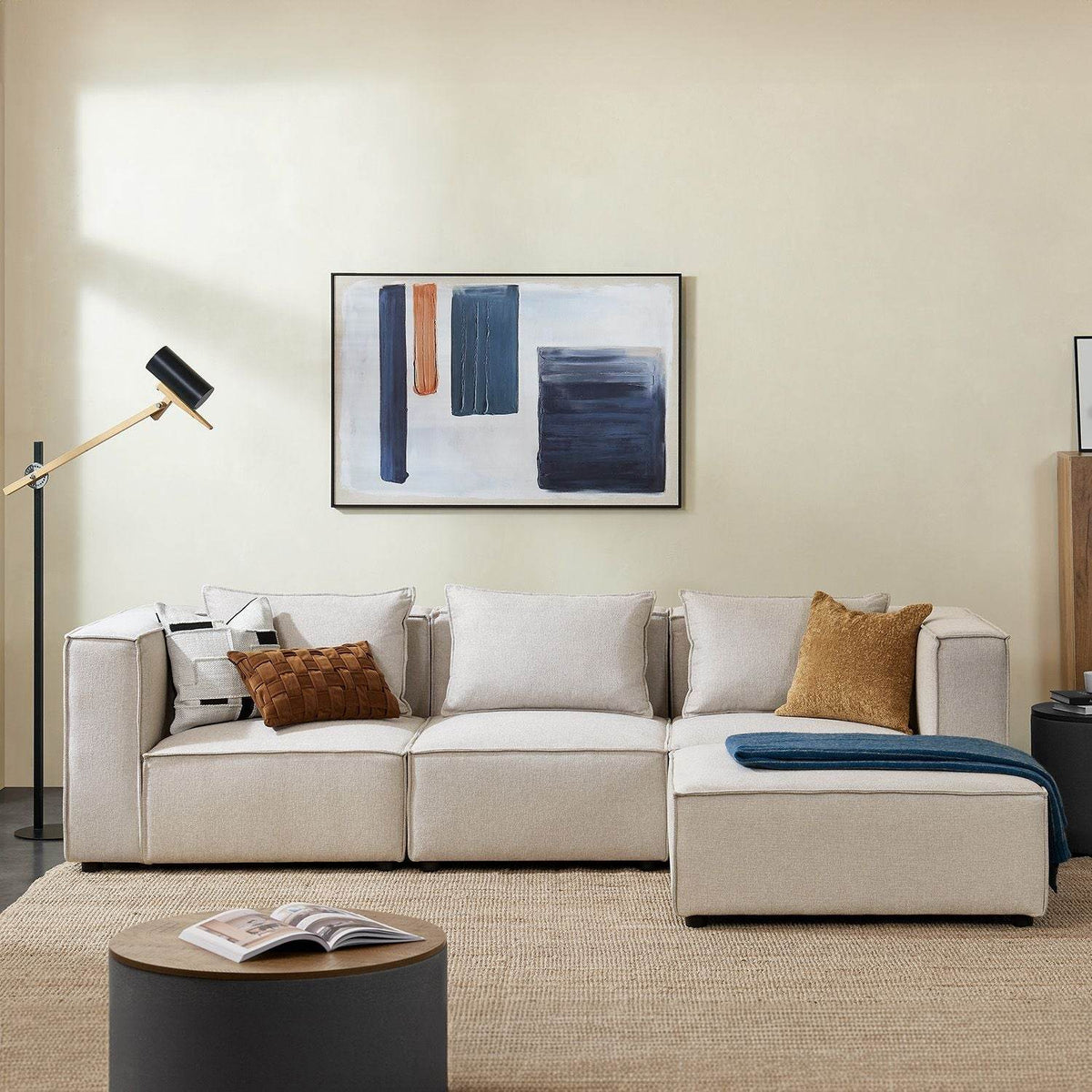 Modulares Sofa Domas L - 3 Sitzer Beige - Palo24