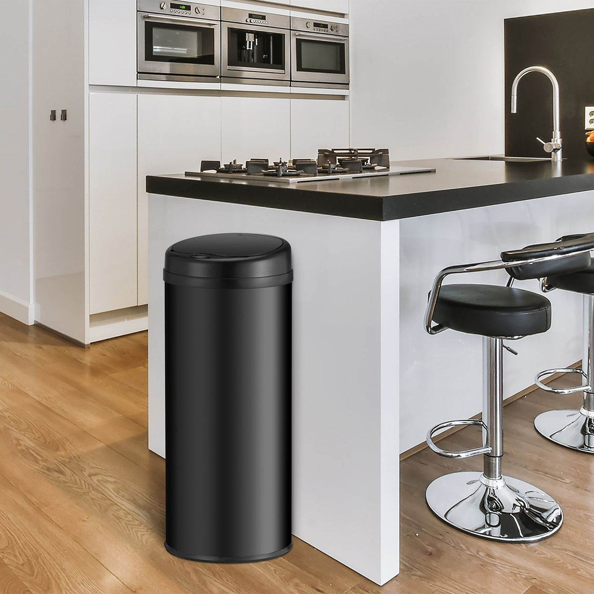 Automatischer Mülleimer mit Sensor - 50L Schwarz - Palo24