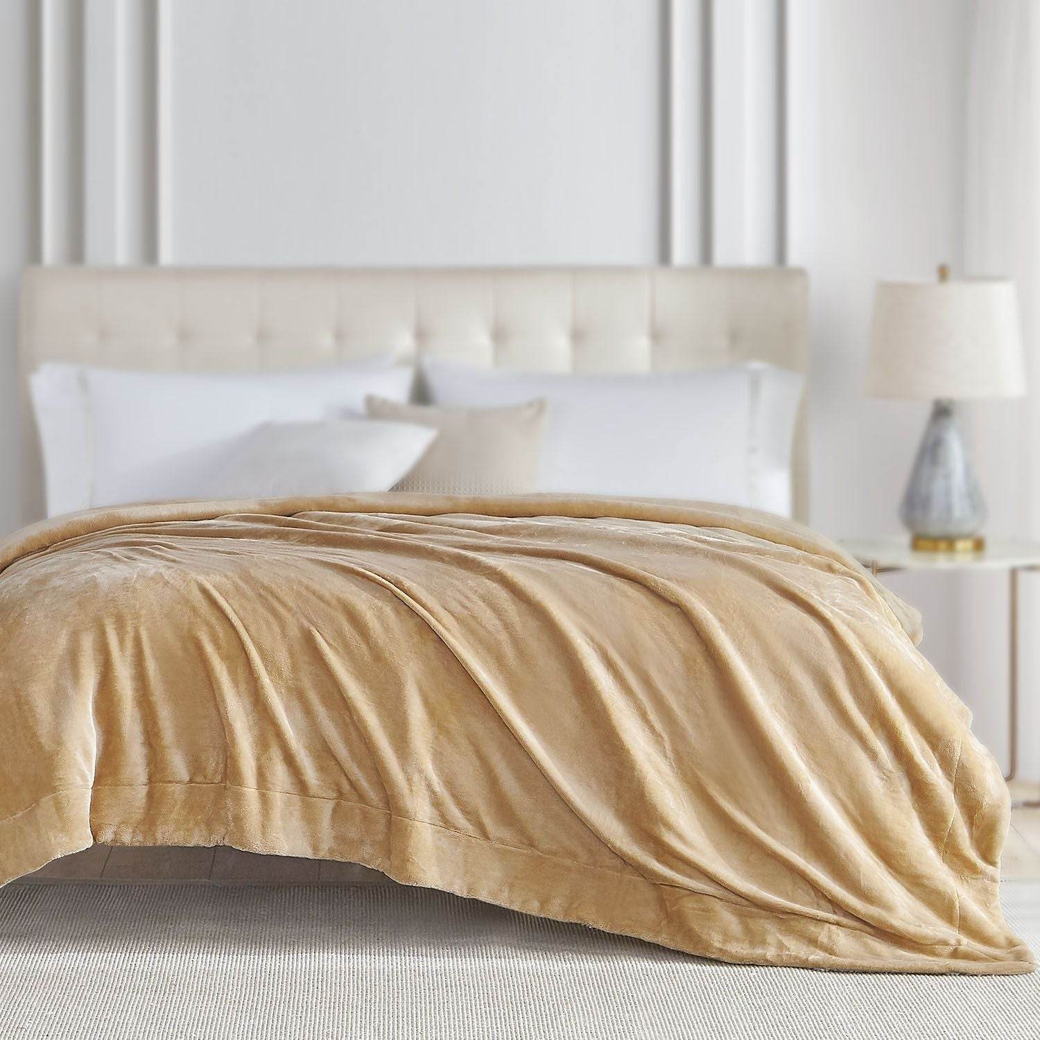 Fleecedecke 220x240 cm 2-Seitig Camel - Palo24