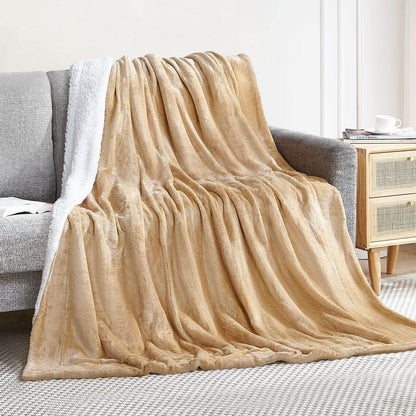 Fleecedecke 150x200 cm 2-Seitig Camel - Palo24