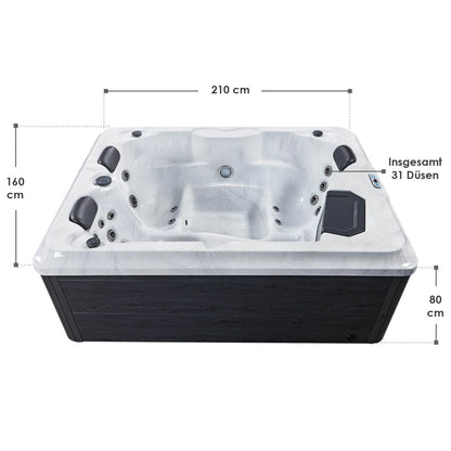 Outdoor Whirlpool Oasis mit LED Massagedüsen - Palo24