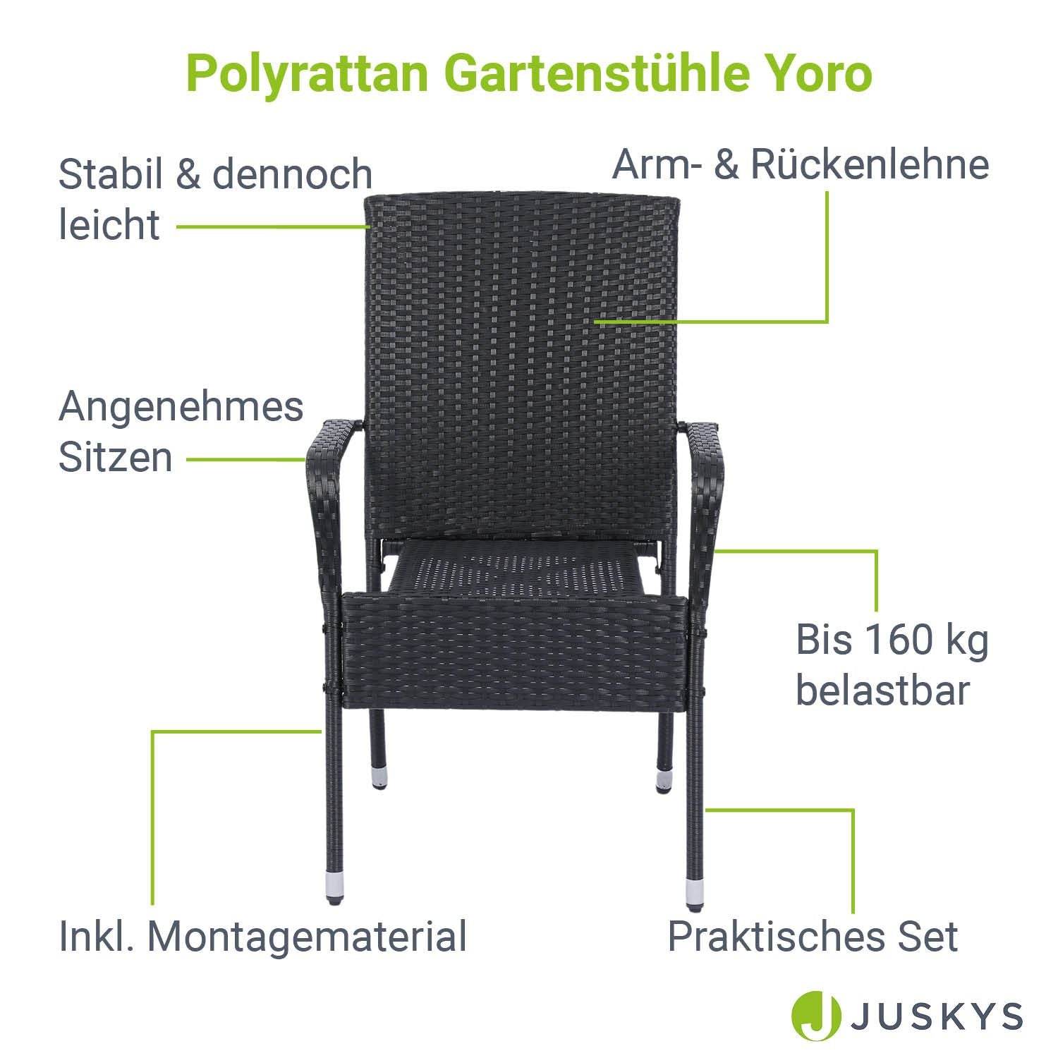 Polyrattan Gartenstühle Yoro 2er Set - Palo24