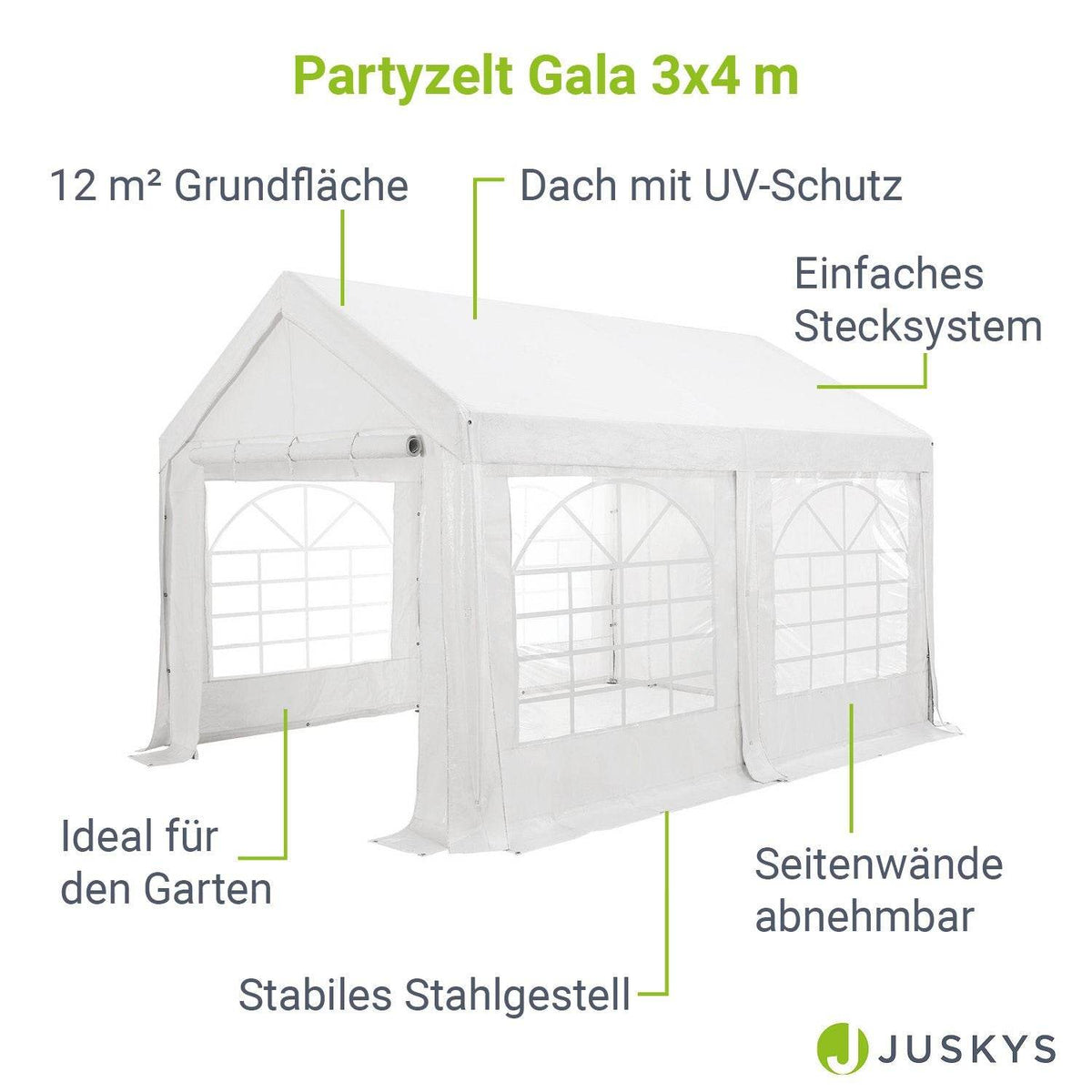 Partyzelt Gala 3 x 4 m in Weiss - Palo24