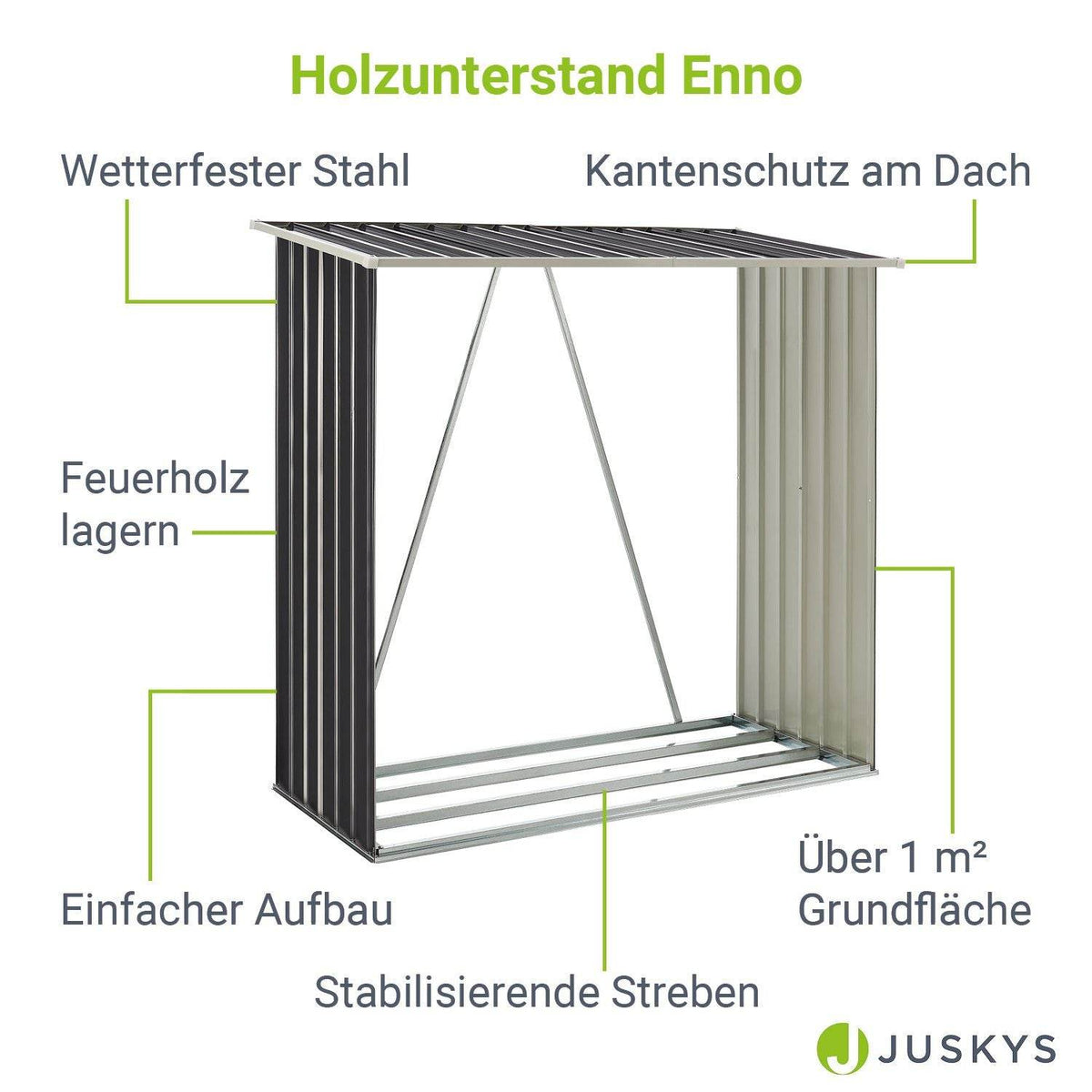 Holzunterstand Enno Anthrazit - Palo24