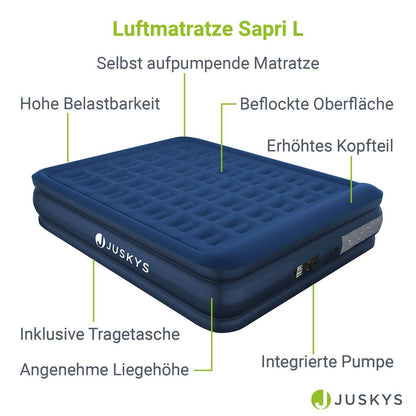 Luftbett Sapri L mit integrierter Pumpe - Blau - Palo24