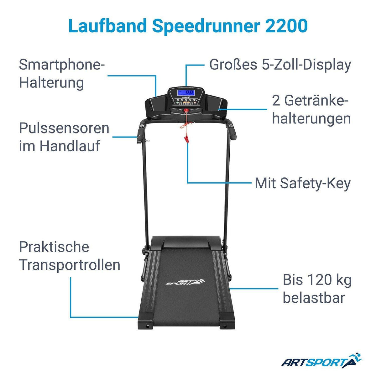 Laufband Speedrunner 2200 klappbar - Palo24