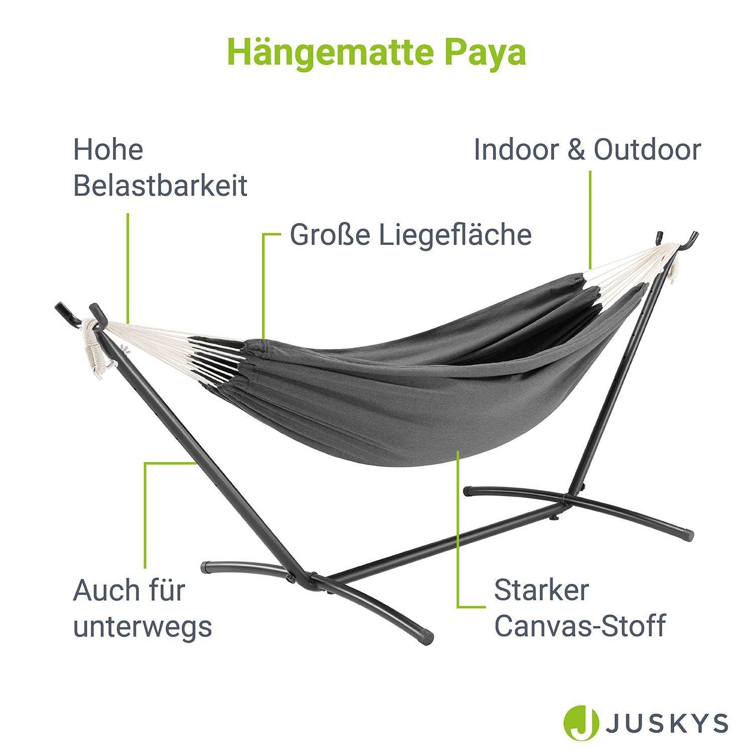 Hängematte Paya mit Gestell - Anthrazit - Palo24