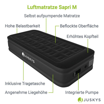 Luftbett Sapri M mit integrierter Pumpe - Schwarz - Palo24