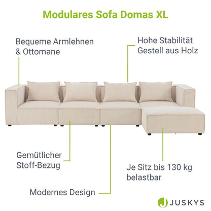 Modulares Sofa Domas XL - 4 Sitzer Beige - Palo24