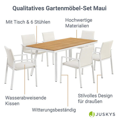 Premium Gartenlounge Set Maui Tisch mit 6 Stühlen - Palo24
