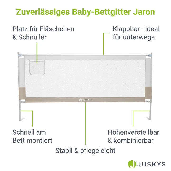 Baby Bettgitter Jaron Rausfallschutz 200 cm Beige