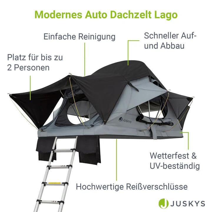Autodachzelt für 2 Personen Lago mit Matratze