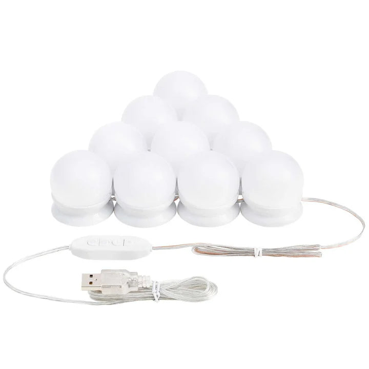 Schminktisch Lichterkette mit 10 LED Lampen und USB