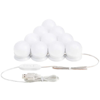 Schminktisch Lichterkette mit 10 LED Lampen und USB