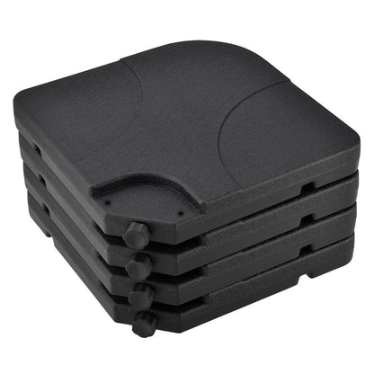 Jeu de 4 poids de parapluie quadruples remplissables jusqu'à 80 kg en PEHD noir