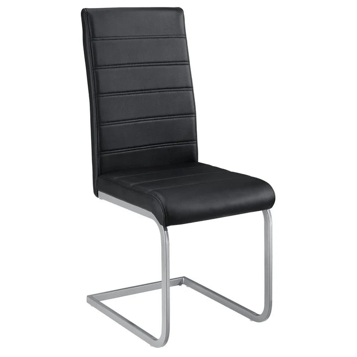 Lot de 4 chaises cantilever Vegas en simili cuir noir
