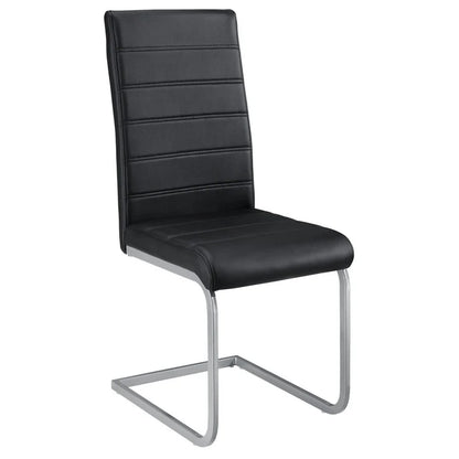 Lot de 4 chaises cantilever Vegas en simili cuir noir