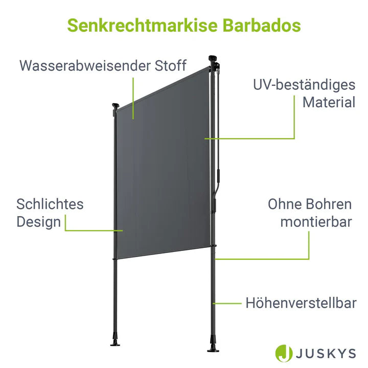 Senkrechtmarkise Barbados 100x310 cm Grau - Palo24