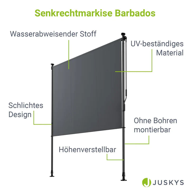 Senkrechtmarkise Barbados 150x310 cm Grau - Palo24