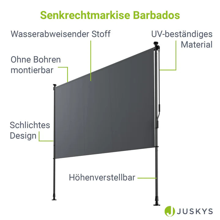 Senkrechtmarkise Barbados 200x310 cm Grau - Palo24