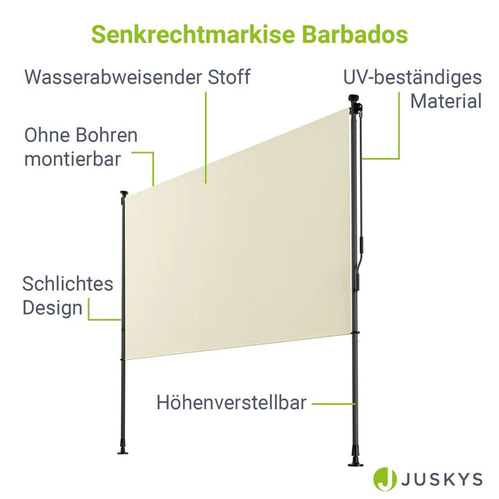 Senkrechtmarkise Barbados 200x310 cm Beige - Palo24