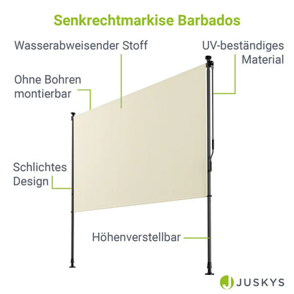 Senkrechtmarkise Barbados 200x310 cm Beige - Palo24