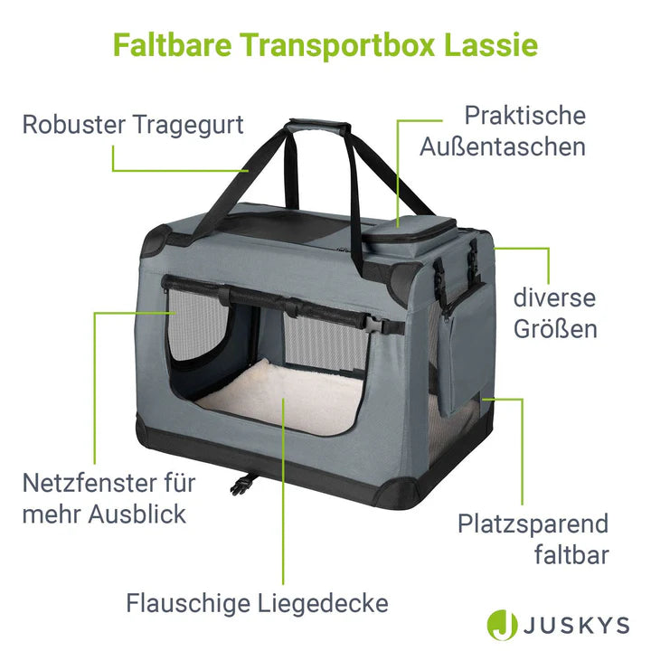 faltbare Hundetransportbox Lassie S (dunkelgrau)