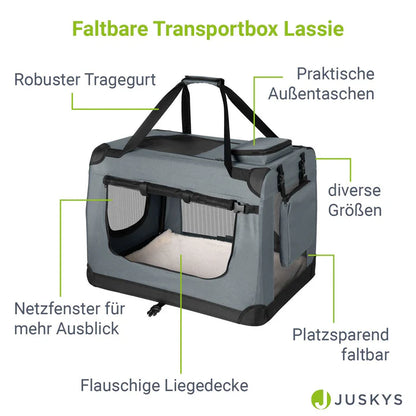 faltbare Hundetransportbox Lassie S (dunkelgrau)